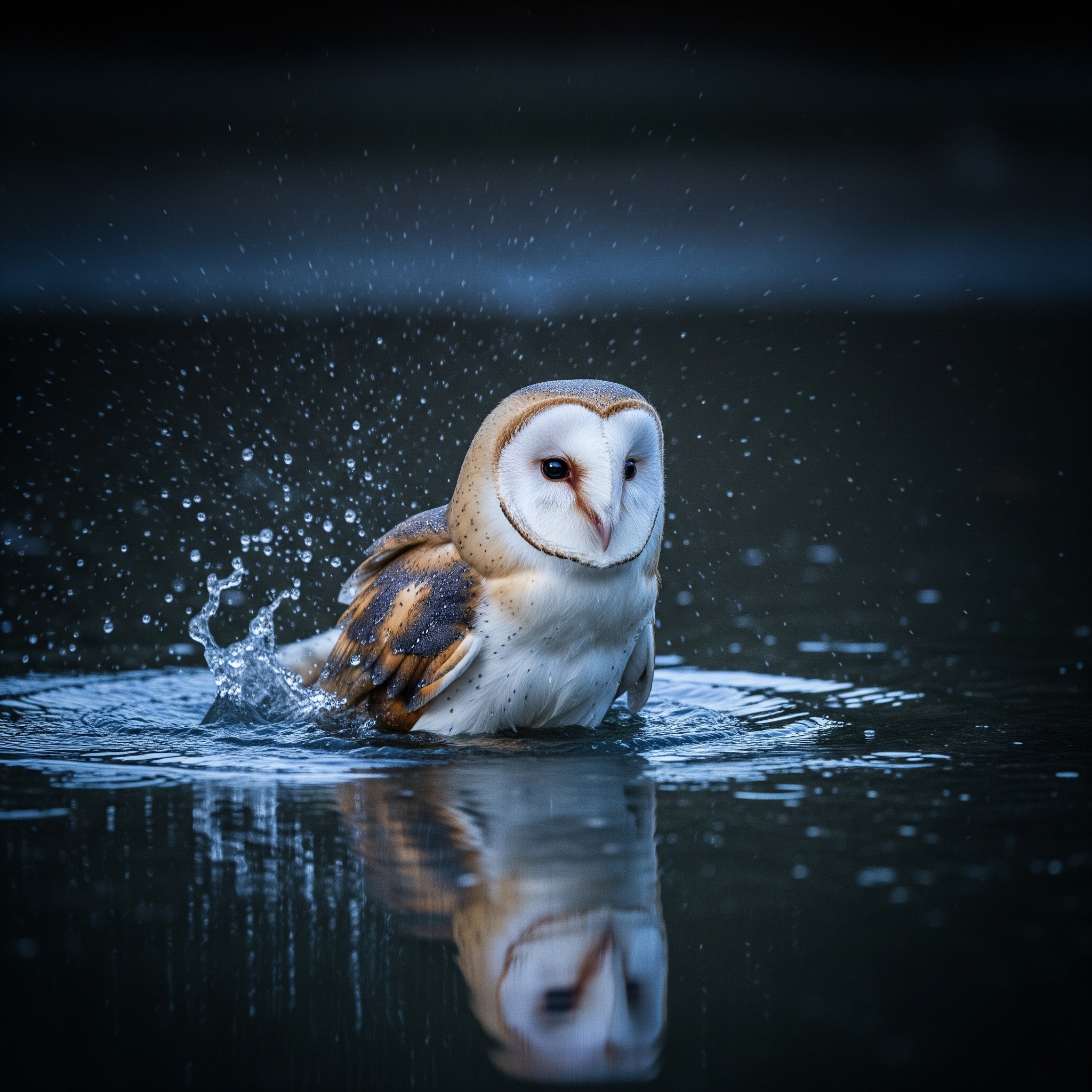Image du post : Chouette prenant un bain